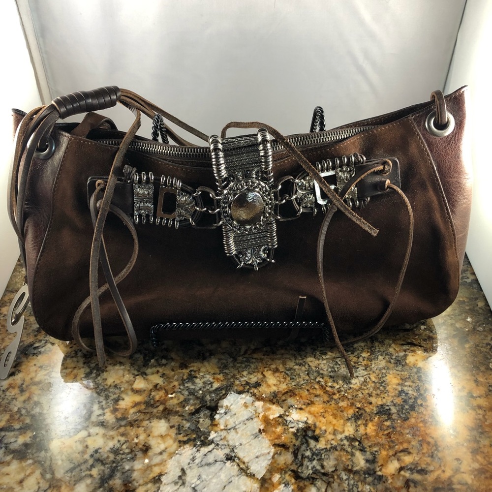 Dolce & Gabbana Brown Suede Fringed Bag